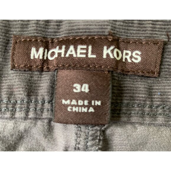 Michael Kors Mens Gray Parker Corduroy Pants Size 34  EUC Stretch RW10332 - Picture 5 of 8